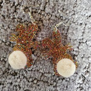 Colorful Bunny Pom Pom Earrings